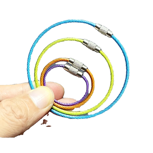 钥匙扣钥匙圈环挂饰挂件ins彩色钢丝圈手工diy锁匙扣挂绳包胶锁扣