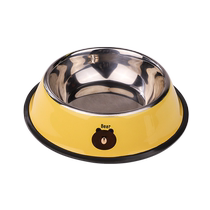 Stainless Steel Dog Bowls Cat Bowl Anti-Overturning Pet Bowl Single Bowl Cat Food Basin Cat Food Basin Large Dog Anti-Slip Pooch Supplies