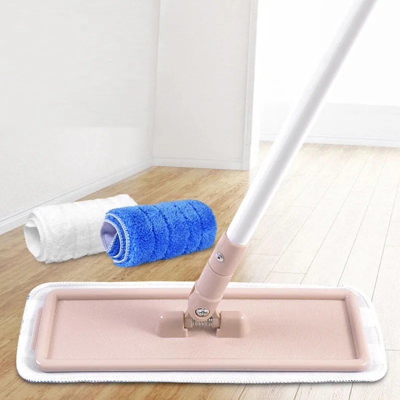 Polyester Flat Mop with Absorbent Cloth, Polishing Cloth for Wooden Floors, Dust Removal Mop, Lazy Household Flat Mop for Waxing, Extendable Handle