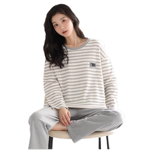 猫人睡衣女2024新款春秋女款大码家居服长袖长裤套装可外穿秋冬