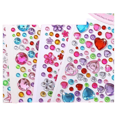 儿童宝石贴纸水晶钻石卡通贴贴画公主女孩3d立体奖励粘贴装饰玩具