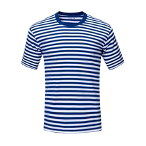 Sea Soul shirt mens summer physical training suit military fan T-shirt mens blue and white striped training short-sleeved camouflage round neck