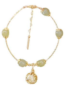 ins设计铃铛金手镯银手环手链女高级感女儿童手镯竹节红玛瑙流苏