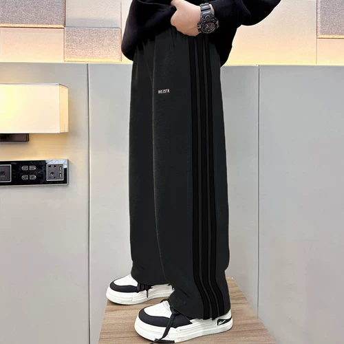 Спортивные демисезонные детские штаны для мальчиков для отдыха, подходит для подростков, оверсайз, свободный прямой крой