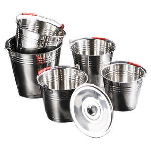 不锈钢水桶手提式幼儿园家用带盖提桶油桶垃圾分类食堂铁桶提水桶