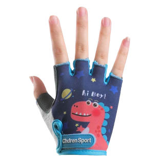 儿童运动半指手套男女童户外防滑平衡车薄款防护骑行大拇指手指