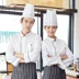 Quần áo làm việc đầu bếp nam dài tay thu đông phần mỏng Quần áo đầu bếp dài tay màu trắng căng tin khách sạn phục vụ quần áo làm việc nhà bếp thoáng khí ao bep truong 