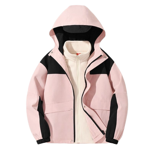 森马集团棉致女童三合一冲锋衣中大童外套2023新款童装秋冬上衣女