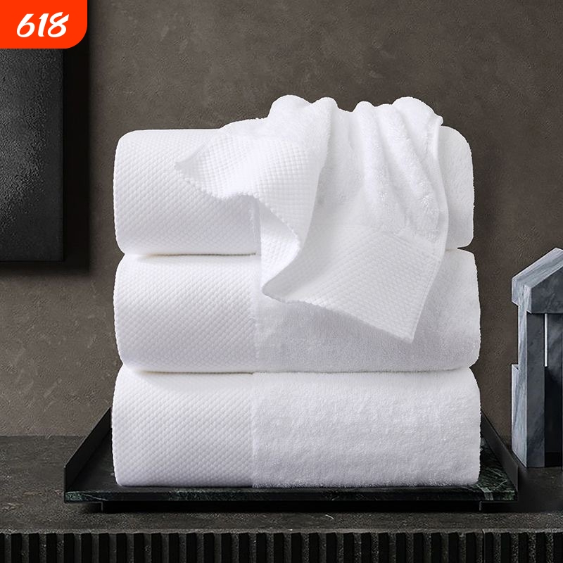 Five-Star Hotel Towels, Bath Towels, White Pure Cotton Face Towels, Beauty Salon Hot Compress Towels, Hotel and Guesthouse Exclusive Embroidered Logo