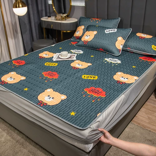 Латексный коврик, летний детский комплект для домашнего использования, шелковая простыня для школьников, 3 предмета, можно стирать