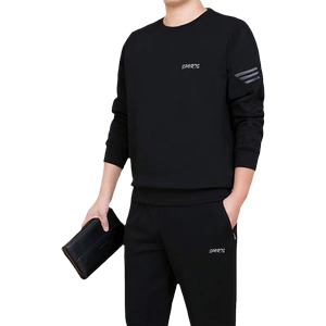 男士休闲套装春秋新款运动服韩版潮流商务宽松卫衣两件套2023年