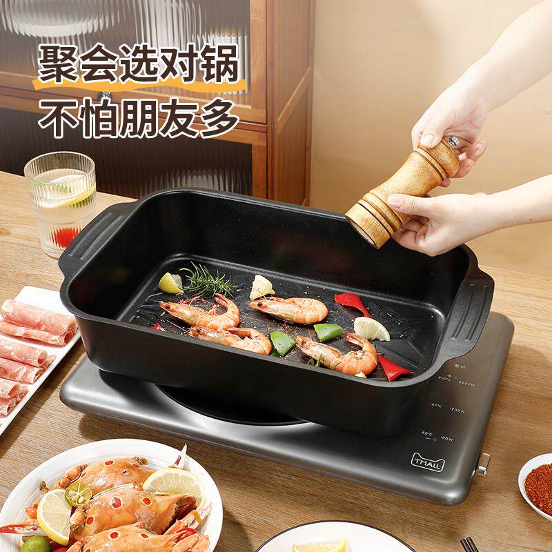 🔥电磁炉燃气灶双适用!麦饭石烤鱼专用烤盘,让你在家也能轻松烤出美味!🐟-烧烤炉-淘宝百科网
