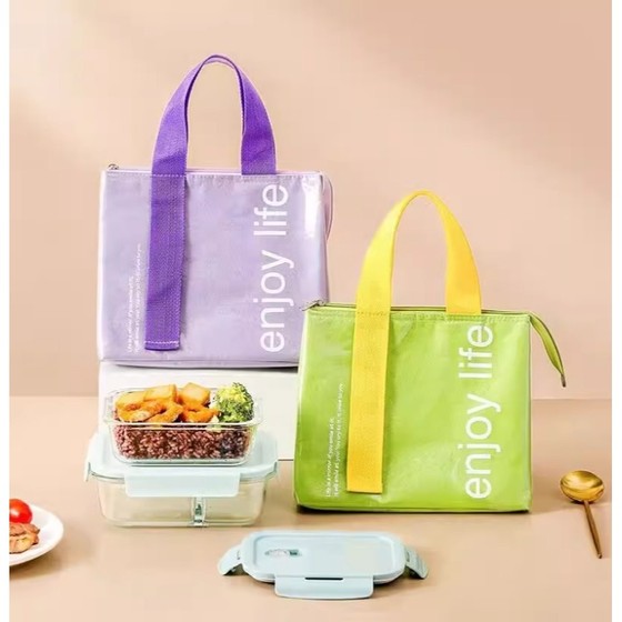 PU便当袋防水手提饭盒袋带饭保温袋防油便当包保温学生手提包收纳