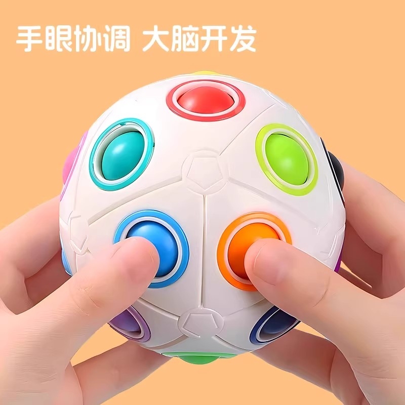 Magic Rainbow Ball Early Education Toy for 3 to 6 Years Old, Educational Thinking Training, Children's Intelligence Brain-Stimulating Cube Ball for Boys and Girls
