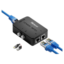 Network switch 2-port rj45 internal and external network switch network cable broadband one-to-two 2-into-1-out network port sharer switching distributor splitter free plug-in one-to-two