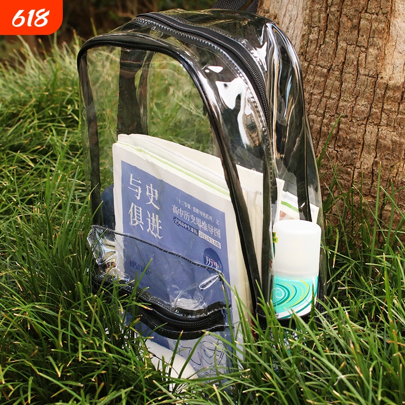 Hot-Selling In-Stock Transparent Backpack Pvc School Bag Transparent Pvc Backpack Jelly Bag Large Capacity School Bag