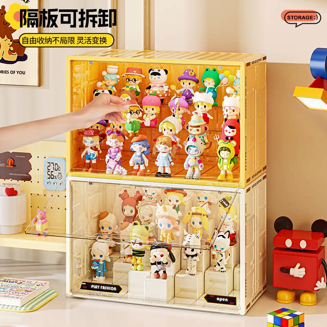 Blind box storage display rack dopamine doll model storage box dustproof building block doll figure display cabinet