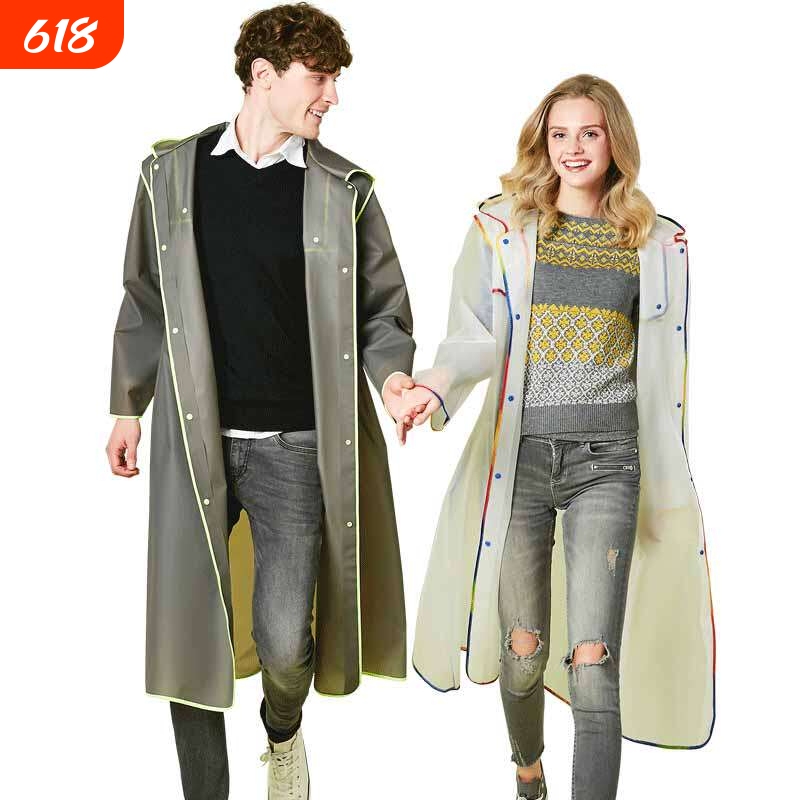 Adult Raincoat Jacket for Outdoor Hiking, Mountaineering, Travel, and Work, Thickened Long Full-Body Transparent Waterproof Poncho for Men and Women