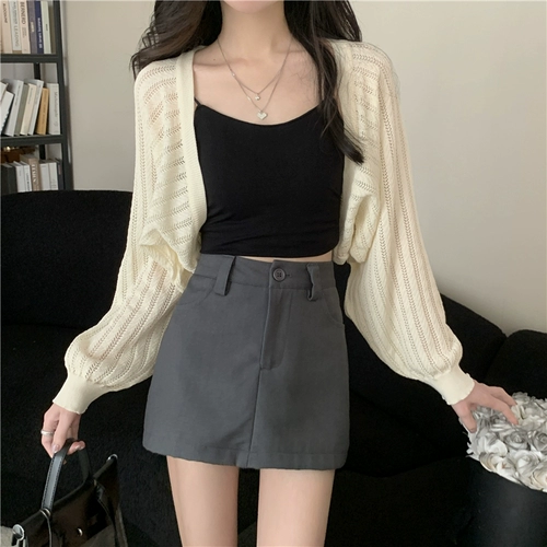 Летний кардиган, куртка, короткая майка, эффект подтяжки, защита от солнца, свободный крой