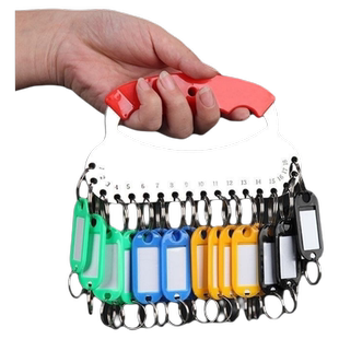 不锈钢钥匙盘收纳可标记中介钥匙环扣分类钥匙圈板锁匙牌串出租房