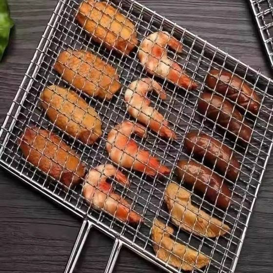 烤鱼夹网夹子篦子不锈钢烤鱼烧烤工具全套蔬菜网烤菜夹烧烤店烤炉