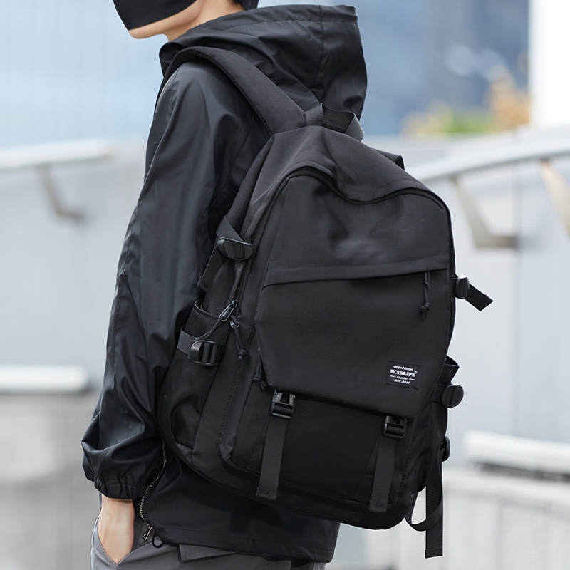 Backpack Men's Backpack Casual Versatile Travel Backpack for Men and Women Junior High School Students Polyester Large Capacity Black Commuter Waterproof Backpack Men's Backpack Casual Versatile Travel Backpack for Men and Women Junior High School Students Polyester Large Capacity Black Commuter Waterproof