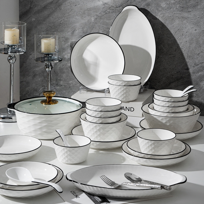 Jingdezhen Bowl and Plate Set for Home Use, High-End Feel, New 2026 Model Tableware, Chopsticks, Ceramic Light Luxury Soup Bowl Jingdezhen Bowl and Plate Set for Home Use, High-End Feel, New 2026 Model Tableware, Chopsticks, Ceramic Light Luxury Soup Bowl