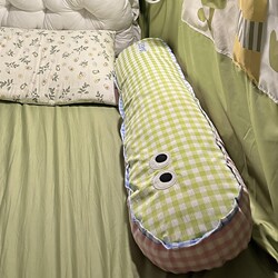 Pillow Sofa Sleep Clip Leg Long Pillow Washed Cotton Pillow Bedside Removable Washable Cushion Pillow Backrest Plaid