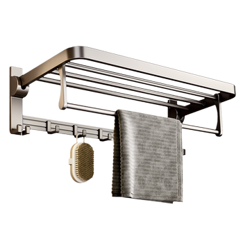 Bath towel rack bathroom towel rack without punching bathroom integrated storage bathroom toilet toilet hanging rod wall hanging double rod
