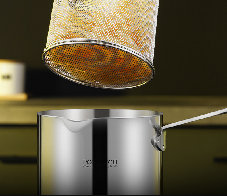 Фритюрница 油炸锅家用小304不锈钢带滤网多功能炸炸壶省油炸串锅加深小炸锅