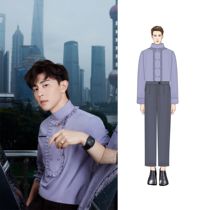 Deng Lun with purple shirt fashion Joker simple leisure trend personality Summer 2020 new private custom