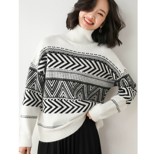 Демисезонный трикотажный модный трендовый эластичный шерстяной свитер, 2020, в корейском стиле