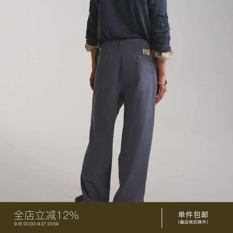 Juriho Roots and Buds|Unserious Forum Pre-Dyed Pure Cotton Curved Pocket Straight-Leg Workwear Casual Pants Juriho Roots and Buds|Unserious Forum Pre-Dyed Pure Cotton Curved Pocket Straight-Leg Workwear Casual Pants