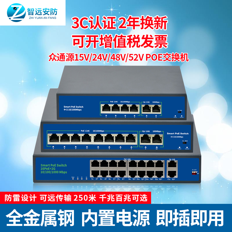 Crowdsourced Hisource15V 24V Non-Label 52V 48V National Peers POE Network Route Power Supply Monitoring Switch