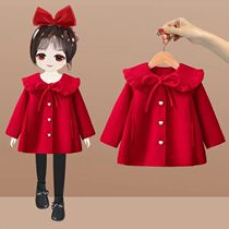 Girls Autumn Winter Jacket 2024 New Childlike Fashionable Woolen Coat Baby Girl Winter Woolen Childrens Clothing