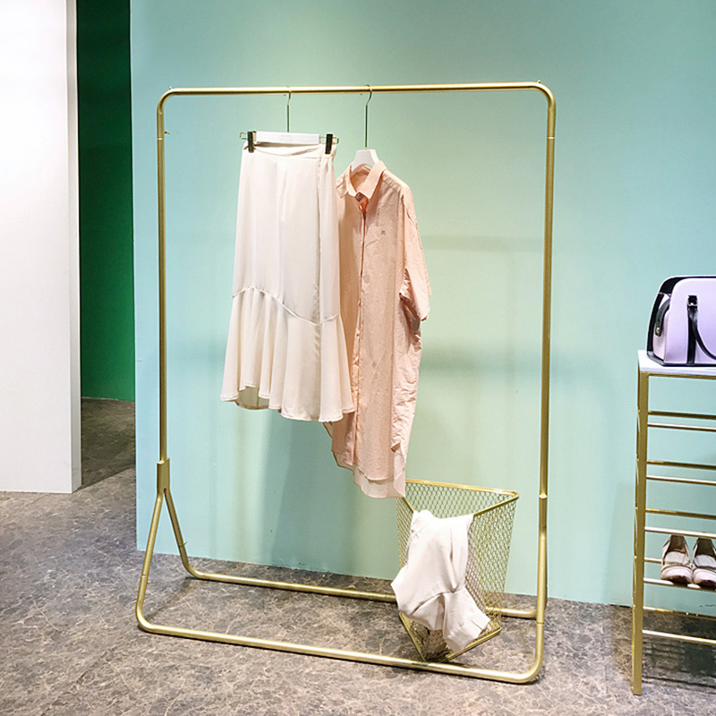 Clothes floor-to-ground bedroom clothing storeShow display net red cap household hanger rack simple clothing rack