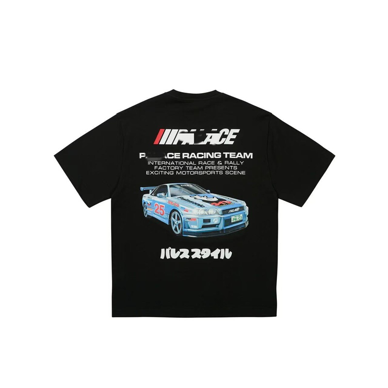 Pal 25Ss Nissan Racing Print Short-Sleeved Trendy Brand Unisex Half-Sleeve All-Cotton Casual Trendy T-Shirt