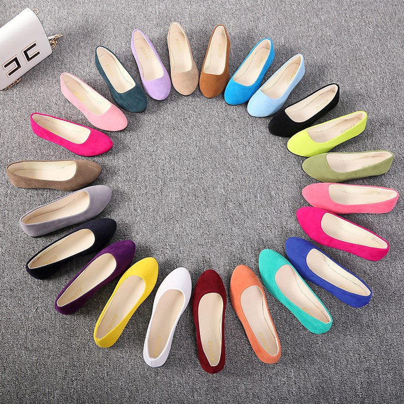 Womens Plus Size Pointed Toe Flat Pumps Ladies in large size Pointed Shallow shoes