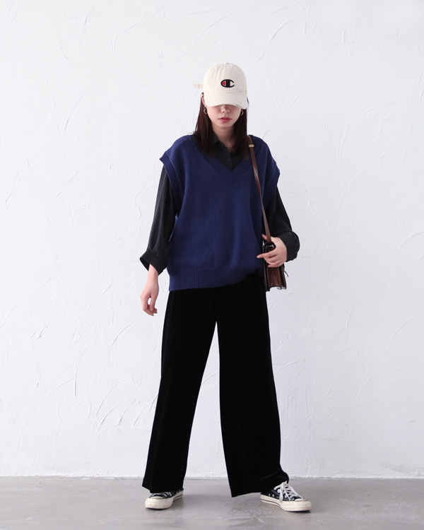 Dorothy / mùa thu và mùa đông phiên bản Hàn Quốc của áo len cổ chữ V màu rắn đan nữ sinh viên hoang dã áo len không tay áo len cho người già