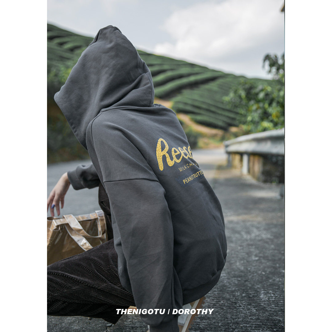 Dorothy -- Loose Laziness of Lazy Wind Turtle Crack with Alphabet Motif-Hooded Sweatshirt 2021 New Women's Fall Blouse