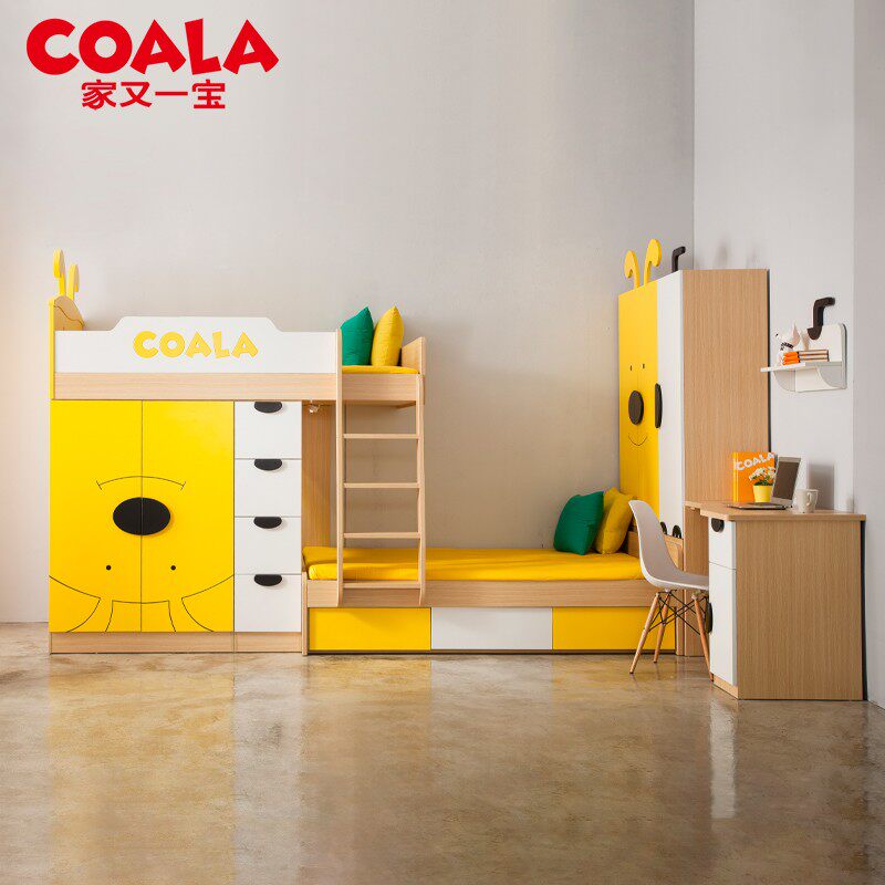 COALA's staggered tatami bed and low primary and secondary bed children multifunctional combined small family type upper and lower bed double bed