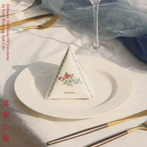 Happy Park triangle flower and bird candy box empty box Chinese retro wedding creative high-end candy bag gift box