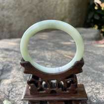 Inner diameter 57 8 mm exquisite blue field jade old pit jade bracelet womens thin round bar retro bracelet with certificate