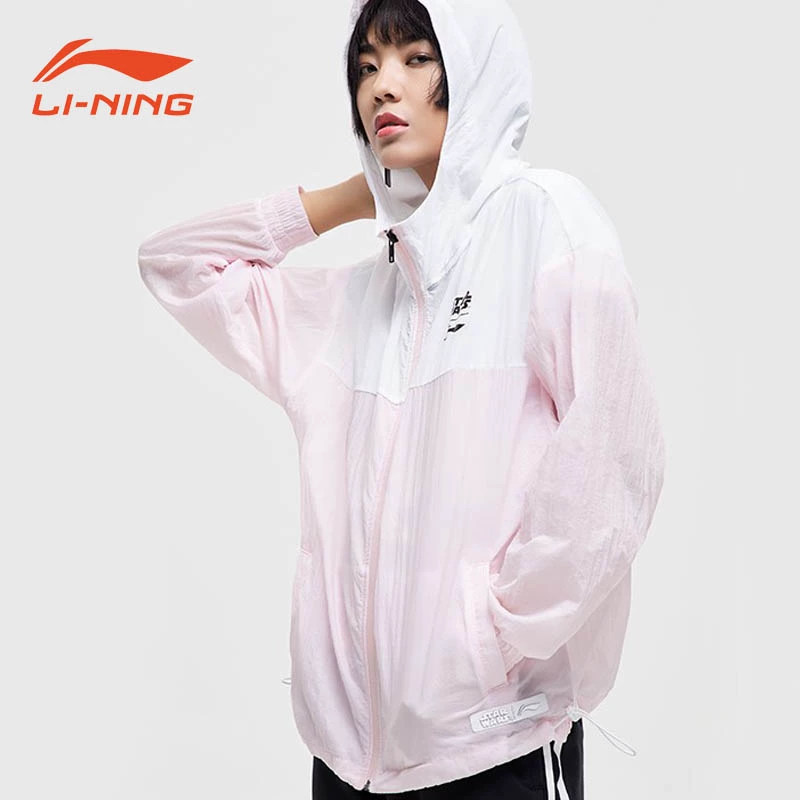 Li Ning áo khoác mỏng nữ quần áo da mùa hè Lining Star Wars chung áo gió phụ nữ nhanh khô quần áo thể thao giản dị - Áo gió thể thao