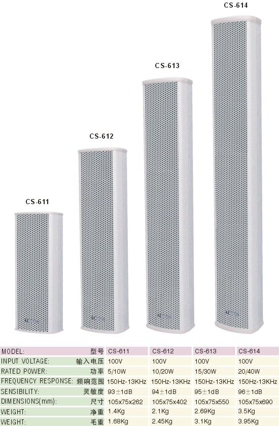 TKOKOPA campus broadcast sound column T-KOKOPA aluminum alloy 40W indoor luxury wall-mounted sound column CS-614