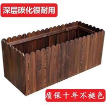 Embalming wood flower case rectangular type vegetable basin balcony outdoor patio planting box home solid wood flower pot extra-large flower pot