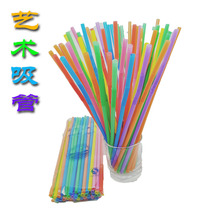 Color creative DIY plastic art straws disposable flexible extended juice drink milk tea straws