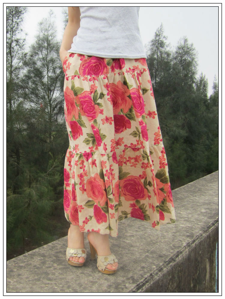 2019 Mùa hè mới Váy vải lanh boho Váy dài Váy cotton Váy hoa Hawaii - Váy chân váy caro dài