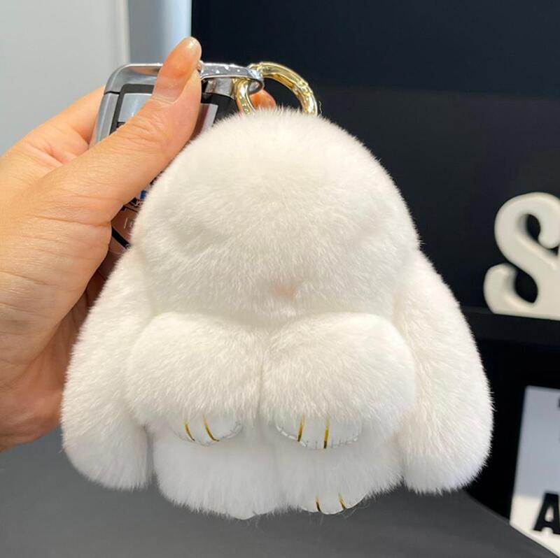 Rabbit Fur Keychain Ornament, Small Rabbit Creative Plush Toy Pendant, Stuffed Animal Backpack Decoration