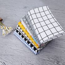 Literary fresh floral cotton linen cloth linen black and white plaid linen sand release handmade diy tablecloth fabric